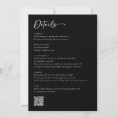 Moderne Schwarz-Weiß-Schrift in einer Hochzeit Einladung (Rückseite)