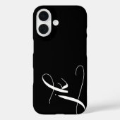 Moderne Schwarz-Weiß-Schrift-Monogramm-Name Case-Mate iPhone Hülle (Rückseite)