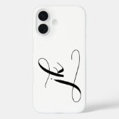 Moderne Schwarz-Weiß-Schrift-Monogramm-Name Case-Mate iPhone Hülle (Rückseite)