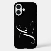 Moderne Schwarz-Weiß-Schrift-Monogramm-Name Case-Mate iPhone Hülle (Rückseite)