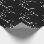 Moderne Schwarz-Weiß-Schrift Vielen Dank Geschenkpapier (Ecke)