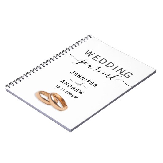 Moderne Schwarz-Weiß-Schriftzeichen Notizblock (Linke Seite)