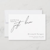 Moderne Schwarz-Weiß-Schriftzeichen RSVP Karte (Vorderseite)