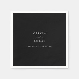 Moderne Schwarz-Weiß-Schriftzeichen Serviette