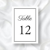 Moderne Schwarz-Weiß-Schriftzeichen Tischnummer