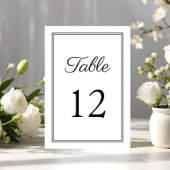 Moderne Schwarz-Weiß-Schriftzeichen Tischnummer