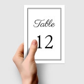 Moderne Schwarz-Weiß-Schriftzeichen Tischnummer