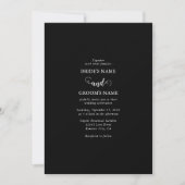 Moderne Schwarz-Weiß-Script-Couple-Foto-Hochzeit Einladung (Vorderseite)