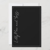 Moderne Schwarz-Weiß-Script-Foto Save The Date (Rückseite)