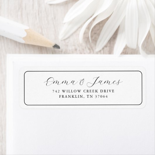 Moderne Schwarz-Weiß-Script-Hochzeit (Insitu)