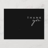 Moderne Schwarz-Weiß-Script-Hochzeit Vielen Dank Postkarte (Vorderseite)