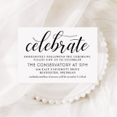 Moderne Schwarz-Weiß-Script-Hochzeitsempfehlung Begleitkarte