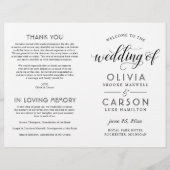 Moderne Schwarz-Weiß-Script-Hochzeitsprogramme (Vorderseite)