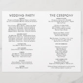 Moderne Schwarz-Weiß-Script-Hochzeitsprogramme (Rückseite)