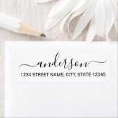 Moderne Schwarz-Weiß-Script-Rücksendeadresse (Insitu)