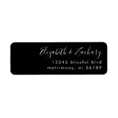 Moderne Schwarz-Weiß-Script-Rücksendeadresse (Vorne)