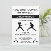 Moderne Schwarz-Weiß-Silhouette mit Party Einladung (Stehend Vorderseite)