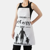 Moderne Schwarz-Weiß-Silhouette Vatertagskarte Schürze (InSitu)