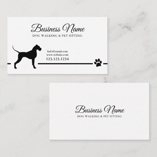 Moderne Schwarz-Weiß-Silhouette Visitenkarte (Vorne/Hinten)