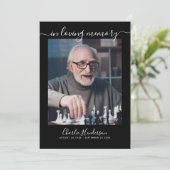 Moderne Schwarz-Weiß-Skriptbeerdigung Programm (Stehend Vorderseite)