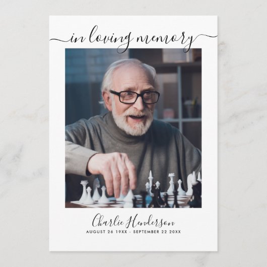 Moderne Schwarz-Weiß-Skriptbeerdigung Programm (Vorderseite)