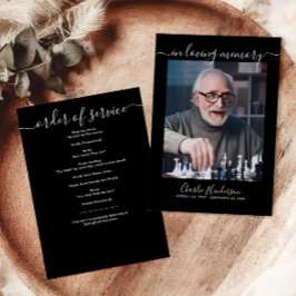 Moderne Schwarz-Weiß-Skriptbeerdigung Programm