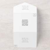 Moderne Schwarz-Weiß-Skripte Minimalistische Hochz All In One Einladung (Außenbereich)