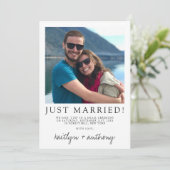 Moderne Schwarz-Weiß-Skripte Minimalistische Hochz Ankündigung (Stehend Vorderseite)