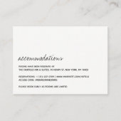 Moderne Schwarz-Weiß-Skripte Minimalistische Hochz Begleitkarte (Vorderseite)