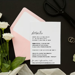 Moderne Schwarz-Weiß-Skripte Minimalistische Hochz Begleitkarte