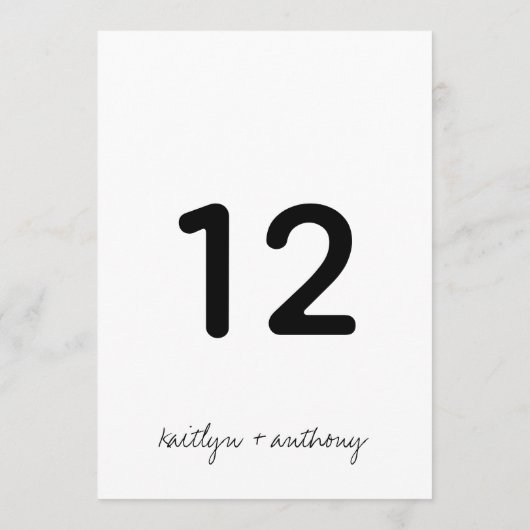 Moderne Schwarz-Weiß-Skripte Minimalistische Hochz Einladung (Rückseite)