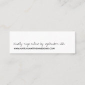 Moderne Schwarz-Weiß-Skripte Minimalistische Hochz Mini Visitenkarte (Vorderseite)