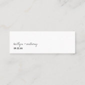 Moderne Schwarz-Weiß-Skripte Minimalistische Hochz Mini Visitenkarte (Rückseite)