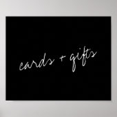 Moderne Schwarz-Weiß-Skripte Minimalistische Hochz Poster (Vorne)