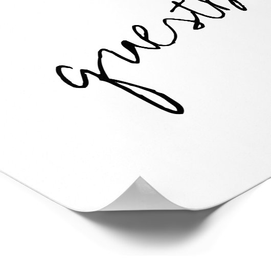 Moderne Schwarz-Weiß-Skripte Minimalistische Hochz Poster (Ecke)