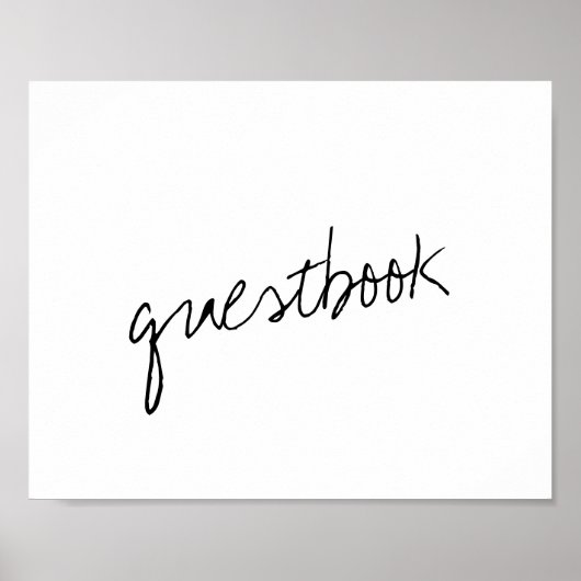 Moderne Schwarz-Weiß-Skripte Minimalistische Hochz Poster (Vorne)