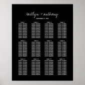 Moderne Schwarz-Weiß-Skripte Minimalistische Hochz Poster (Vorne)