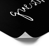 Moderne Schwarz-Weiß-Skripte Minimalistische Hochz Poster (Ecke)