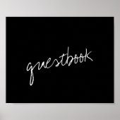 Moderne Schwarz-Weiß-Skripte Minimalistische Hochz Poster (Vorne)