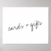 Moderne Schwarz-Weiß-Skripte Minimalistische Hochz Poster (Vorne)