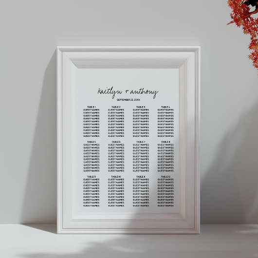 Moderne Schwarz-Weiß-Skripte Minimalistische Hochz Poster