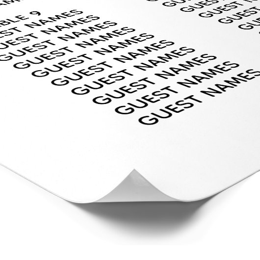 Moderne Schwarz-Weiß-Skripte Minimalistische Hochz Poster (Ecke)