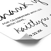 Moderne Schwarz-Weiß-Skripte Minimalistische Hochz Poster (Ecke)