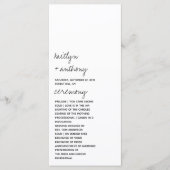 Moderne Schwarz-Weiß-Skripte Minimalistische Hochz Programm (Vorderseite)