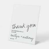 Moderne Schwarz-Weiß-Skripte Minimalistische Hochz Sockelschild (Vorderseite)