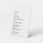 Moderne Schwarz-Weiß-Skripte Minimalistische Hochz Sockelschild (Vorderseite)