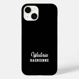 Moderne Schwarz-Weiß-Sport-Monogramm-Name Case-Mate iPhone 14 Hülle