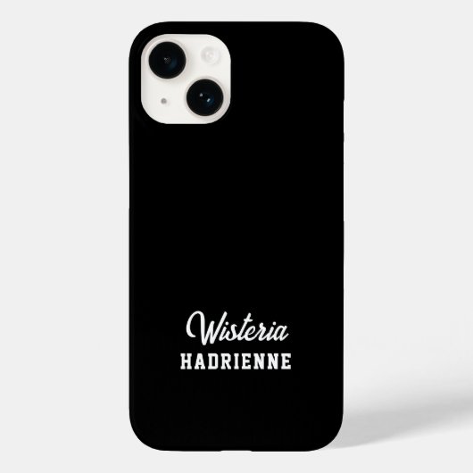 Moderne Schwarz-Weiß-Sport-Monogramm-Name Case-Mate iPhone Hülle (Rückseite)