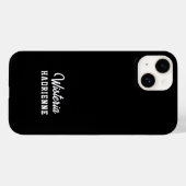 Moderne Schwarz-Weiß-Sport-Monogramm-Name Case-Mate iPhone Hülle (Rückseite (Horizontal))