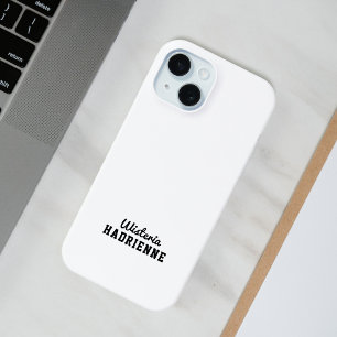 Moderne Schwarz-Weiß-Sport-Monogramm-Name Case-Mate iPhone Hülle